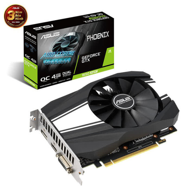 Card màn hình ASUS PH GTX 1650 Super-O4G (4GB GDDR6, 128-bit, DVI+HDMI+DP)