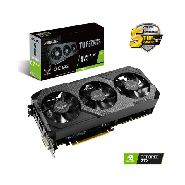 Card màn hình Asus TUF3 GTX 1660 - O6G GAMING (6GB GDDR5, 192-bit, HDMI+DP, 1x8-pin)