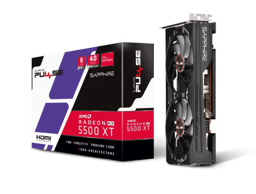 Card màn hình SAPPHIRE RX 5500 XT (8GB GDDR6, 128-bit, HDMI+DP, 1x8-pin)