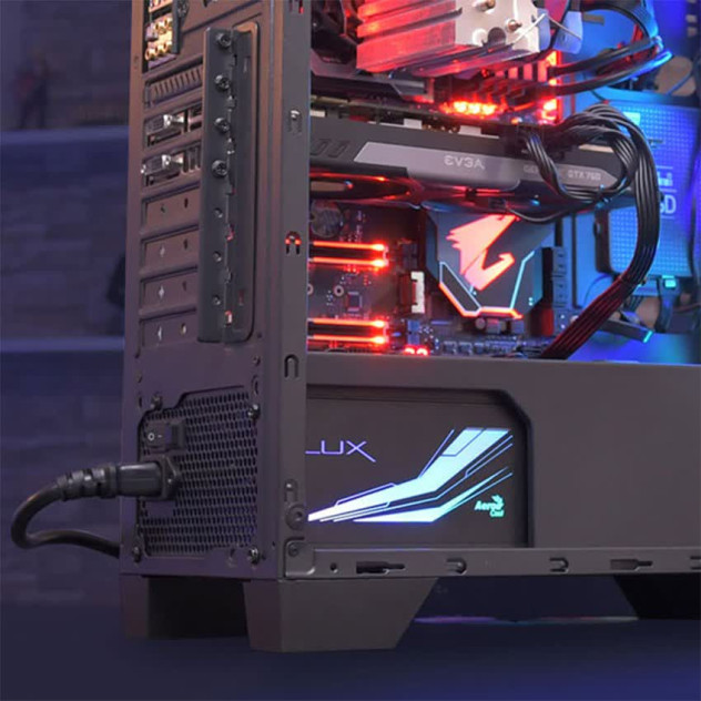 Nguồn Aero Cool Lux RGB 550W ( 80 Plus Bronze/Màu Đen/Led RGB)