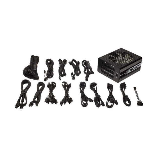 Nguồn Corsair HX1000 1000W (80 Platinum/Màu Đen/Full Modul)